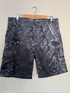 Men's Black Camouflage Cargo Shorts